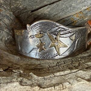 Jes MaHarry “Be Free Cuff”. Silver, Gold and Diamond!